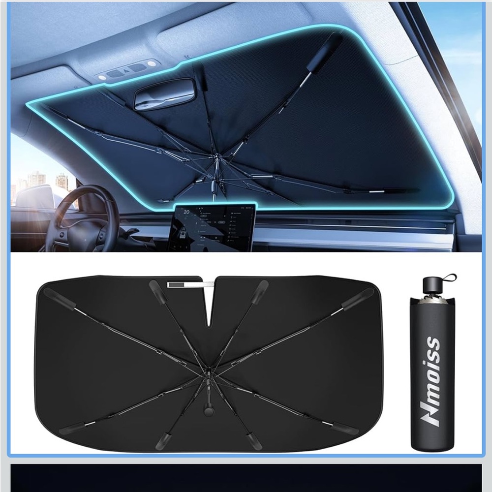 Nmoiss Windshield Sun Shade Umbrella for Car-Large (61" L x 35" W)